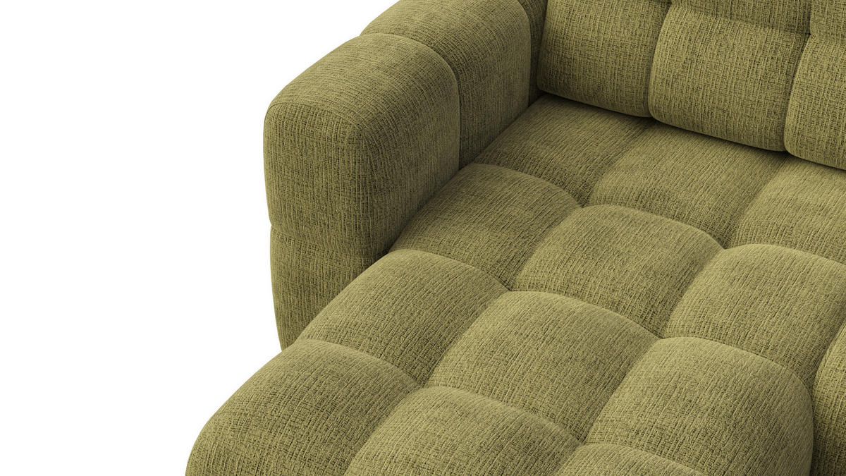 ECKSOFA CLOUDI 4-Sitzer links, olivgrün - Schwarz/Olivgrün, Holz/Textil (294/160cm) - Courtois Laville