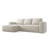 ECKSOFA mit Schlaffunktion Chenille Stoff Grau - Silberfarben/Schwarz, Kunststoff/Textil (160/258cm) - Makamii