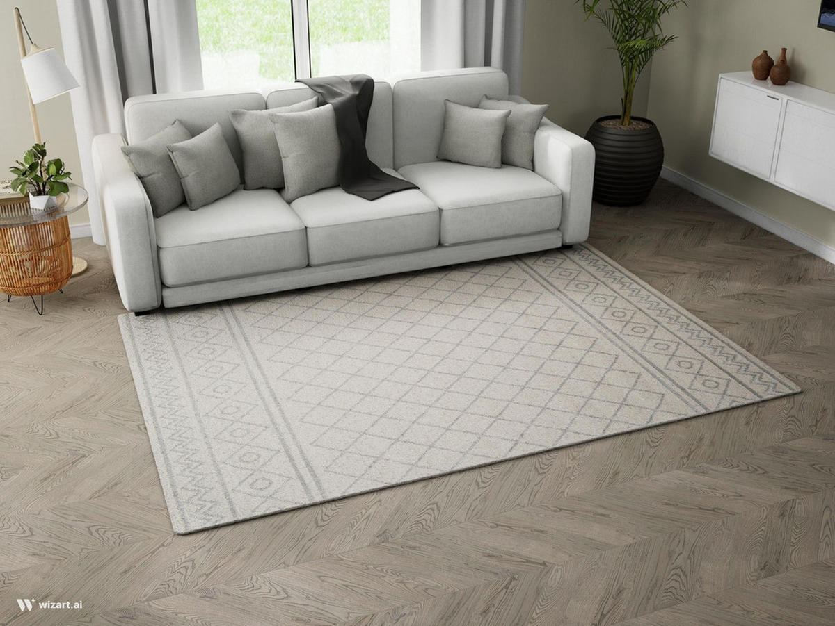 HEATSET-TEPPICH Firenze Weiß/Hellgrau 200x290 cm - Multicolor, Textil (200/290cm) - Vercai Rugs