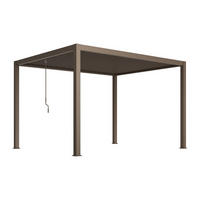 SELBSTTRAGENDE Pergola - 400cm x 300cm - Aluminium - taupe - AMALFI - Braun, Metall (400/250/300cm) - Vente-Unique
