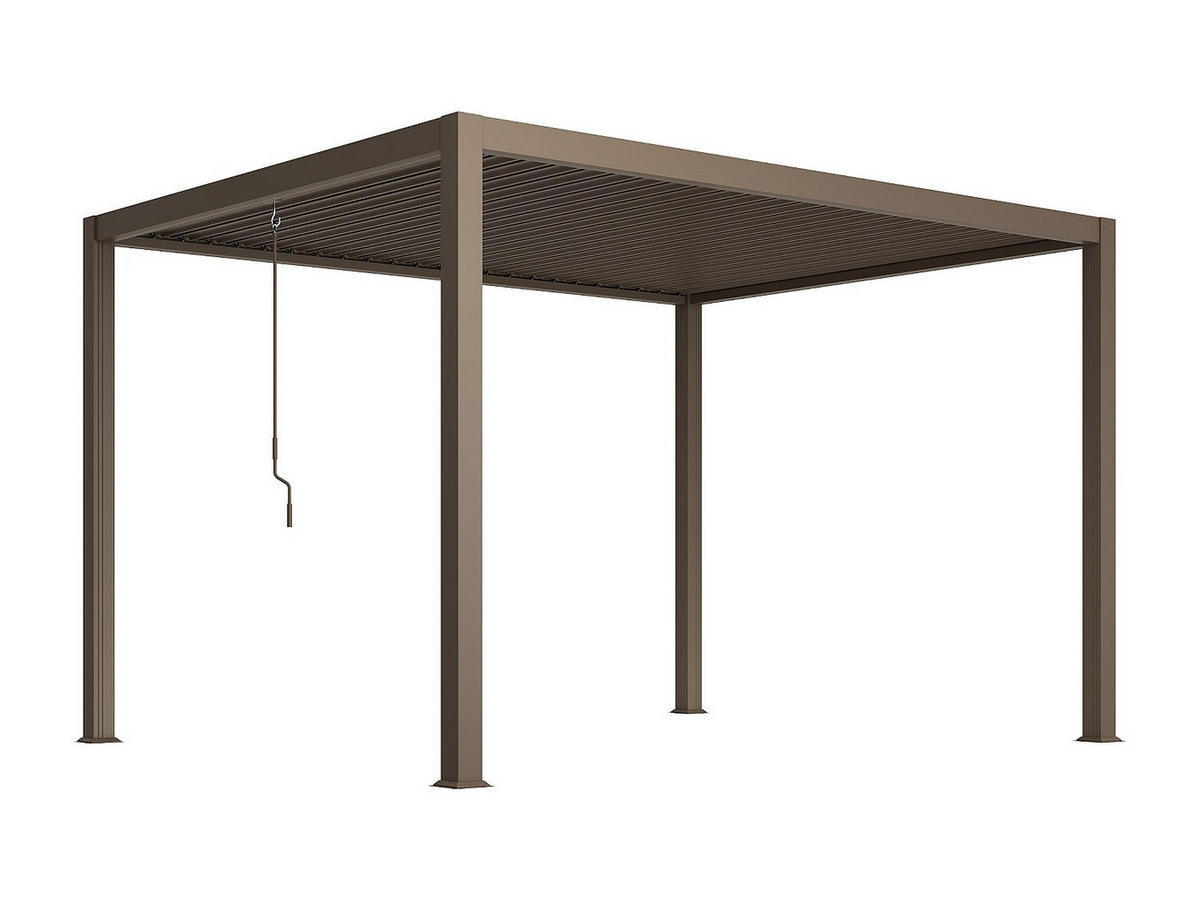 SELBSTTRAGENDE Pergola - 400cm x 300cm - Aluminium - taupe - AMALFI - Braun, Metall (400/250/300cm) - Vente-Unique