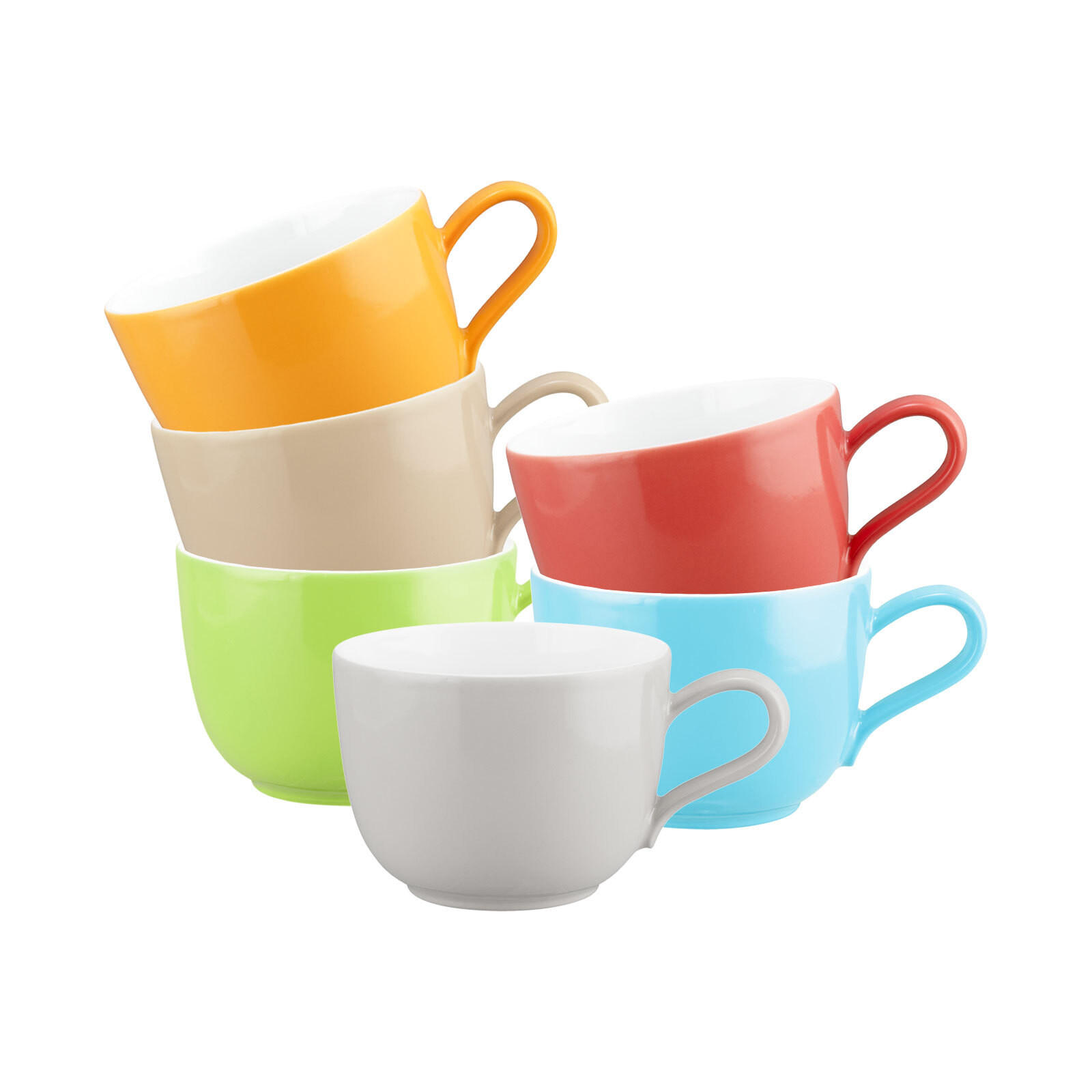KAFFEETASSEN Liberty Pure Colors Mixed 260 ml 6er Set - Multicolor, Keramik (0.26L) - Seltmann Weiden