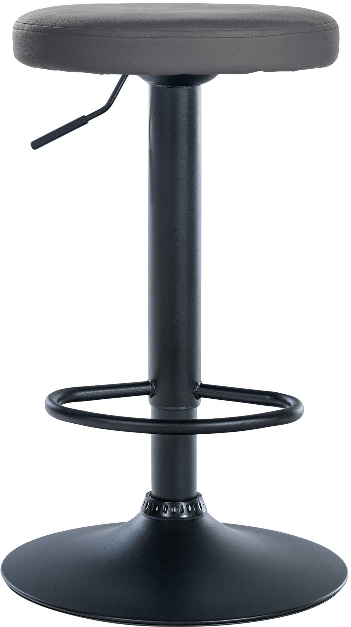BARHOCKER Pontius Kunstleder schwarz grau - Schwarz/Grau, Kunststoff/Metall (38.5/81/38.5cm) - TPFLiving