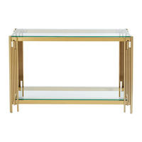 KONSOLENTISCH - 123.5 cm x 43.5 cm - Glas - Goldfarben - NOMELANO - Goldfarben, Glas (43.5/123.5/78cm) - Vente-Unique