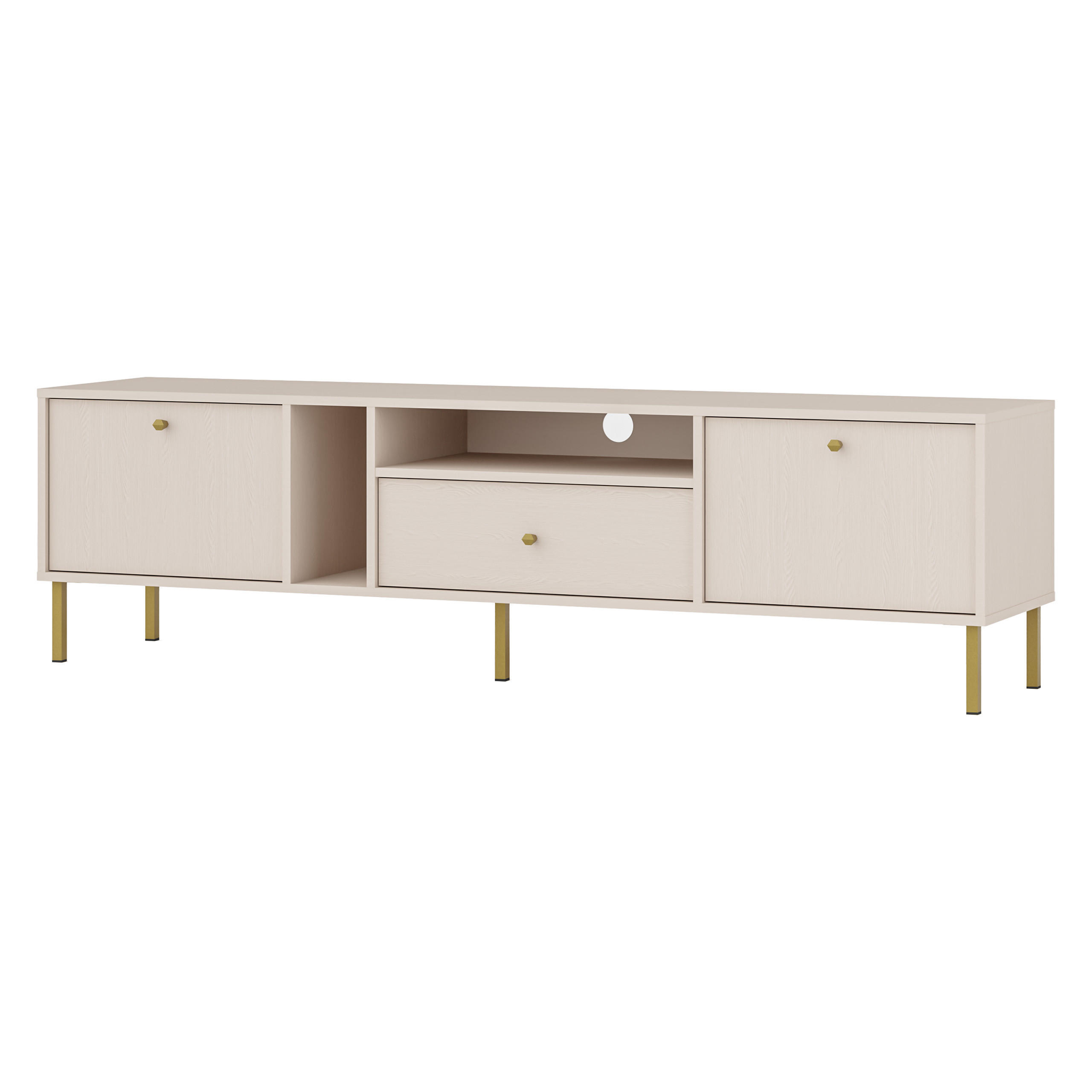 LOWBOARD TORINO 180x40,8x50 cm mit 1 Schubladen und 2 Türen Beige - Beige, Holzwerkstoff (180/50/40.8cm) - MASSENO