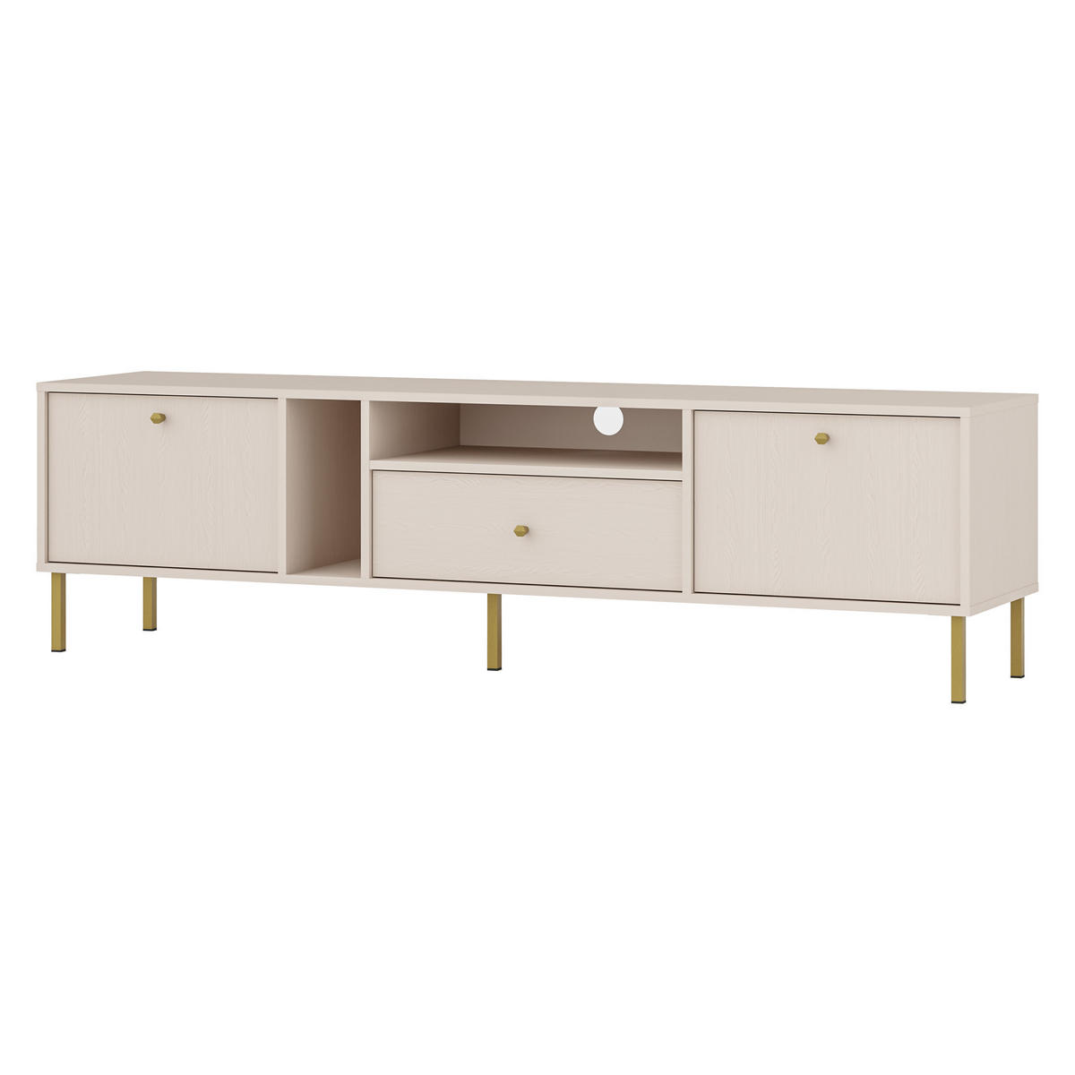 LOWBOARD TORINO 180x40,8x50 cm mit 1 Schubladen und 2 Türen Beige - Beige, Holzwerkstoff (180/50/40.8cm) - MASSENO
