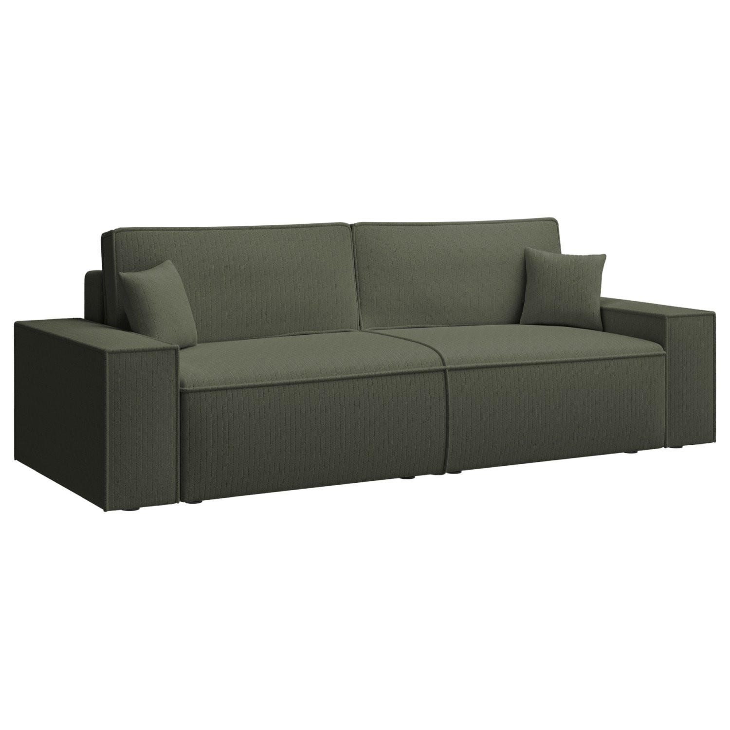 SOFA Farese Salbeigrün mit Cordbezug - Hellgrün, Textil (257/85/102cm) - Selsey