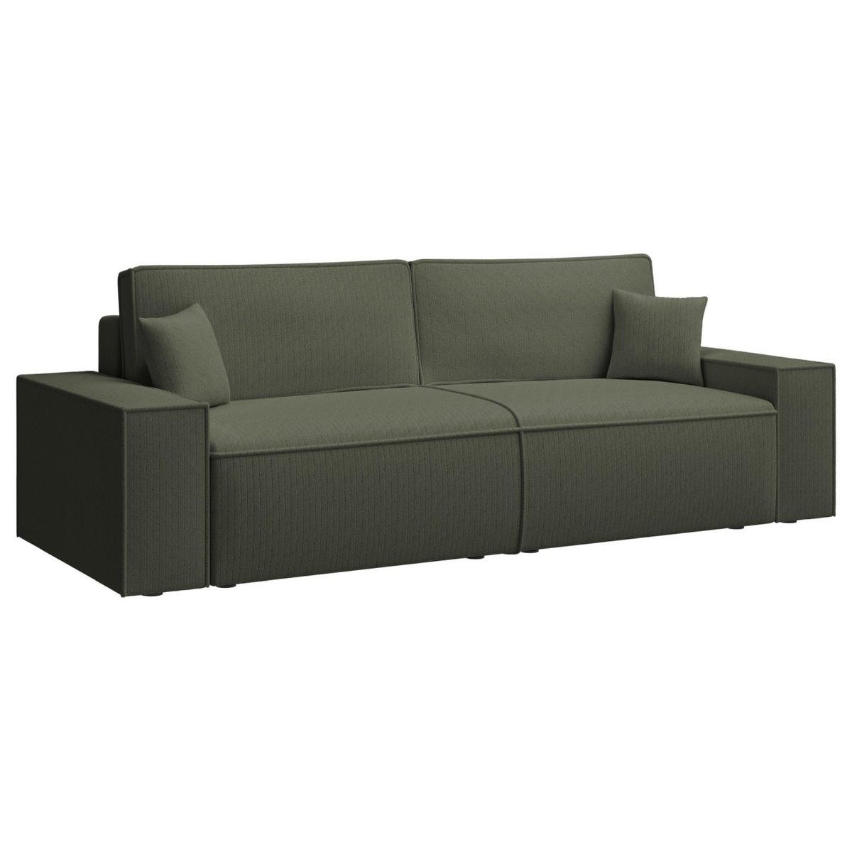 SOFA Farese Salbeigrün mit Cordbezug - Hellgrün, Textil (257/85/102cm) - Selsey