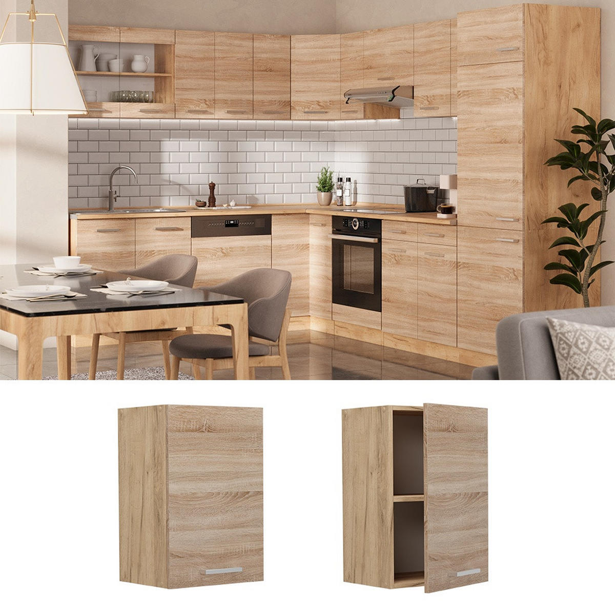 DULAP DE PERETE R-Line Sonoma 40 cm - stejar miere/stejar Sonoma, compozit lemnos (40/60/31cm) - Vicco