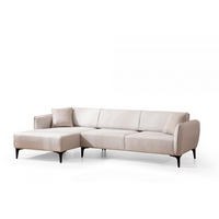 ECKSOFA mit verstellbarer Rückenlehne - Beige/Schwarz, Holz/Kunststoff (270/140cm) - myHomelando