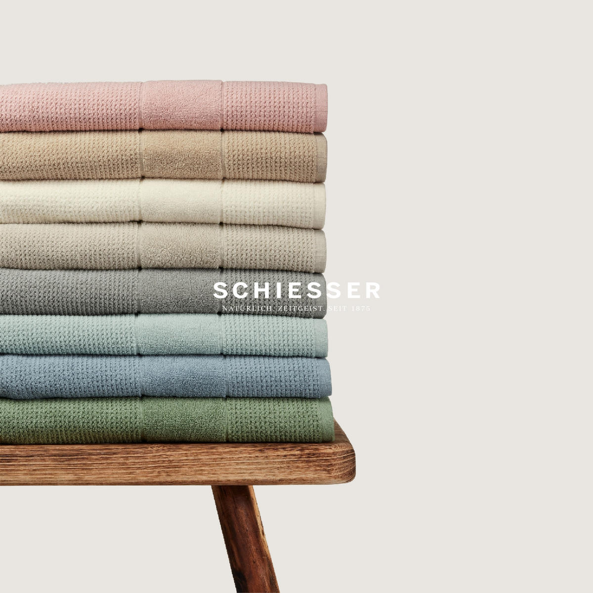 DUSCHTUCHSET Turin - 2-teilig - 70 x 140 cm - Hellrosa - Hellrosa, Textil (70/140cm) - SCHIESSER