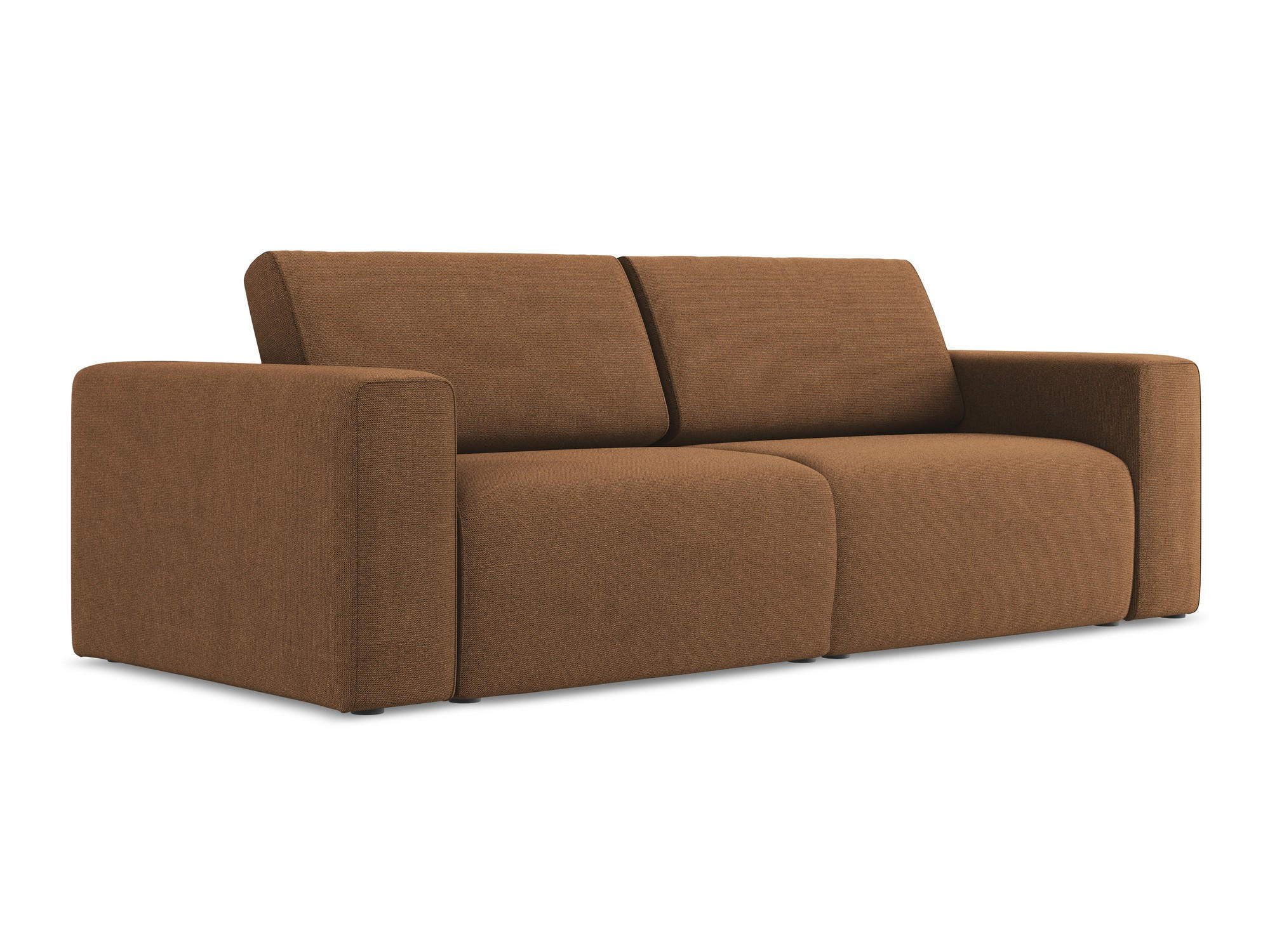 3-SITZER SOFA Strukturstoff Stoff Orange - Beige/Terra cotta, Kunststoff/Textil (224/80/103cm) - Makamii