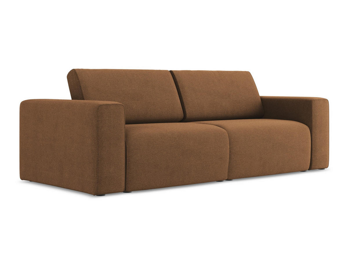 3-SITZER SOFA Strukturstoff Stoff Orange - Beige/Terra cotta, Kunststoff/Textil (224/80/103cm) - Makamii