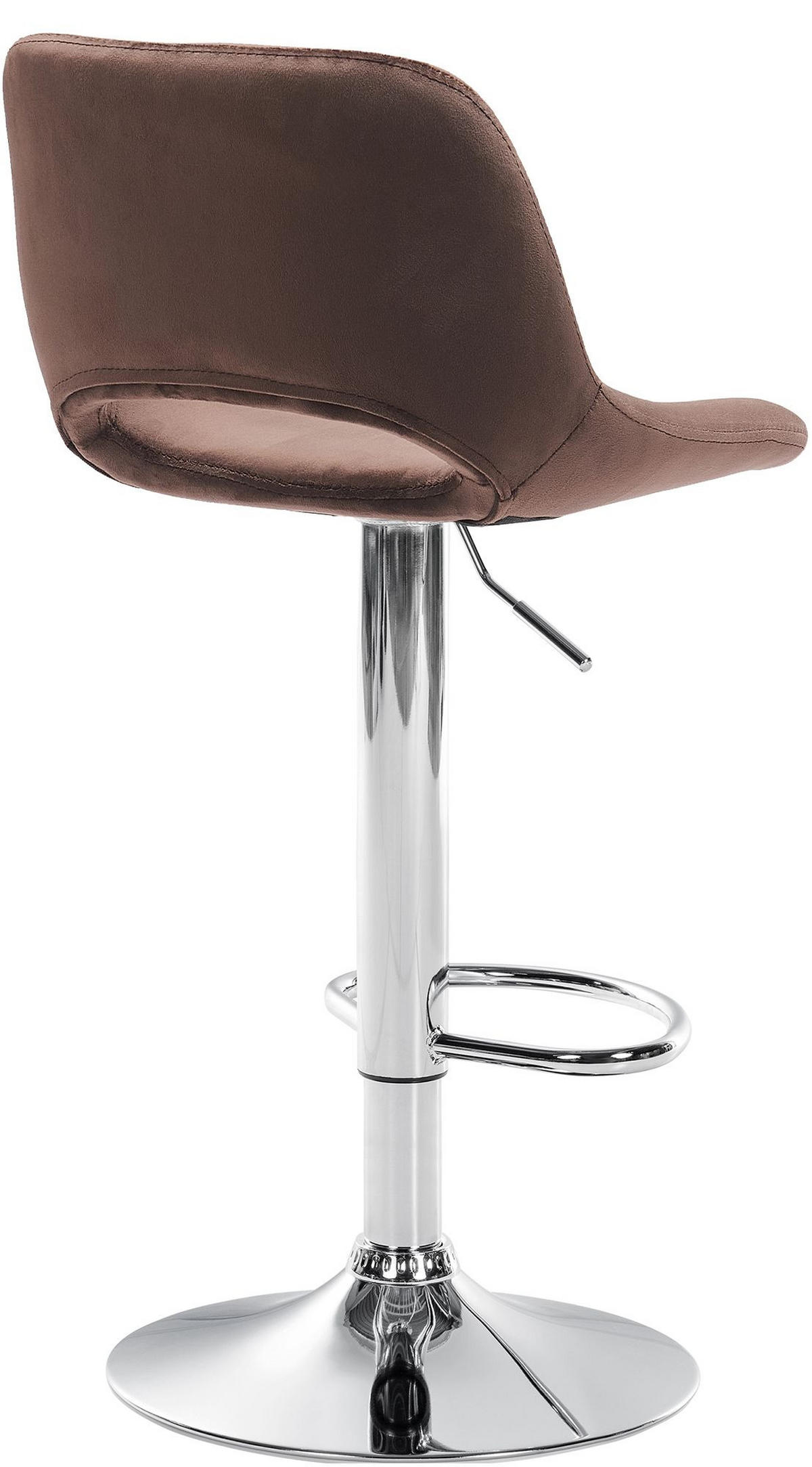 BARHOCKER 2er Set Samt braun - Chromfarben/Braun, Textil/Metall (42/86/46cm) - CLP