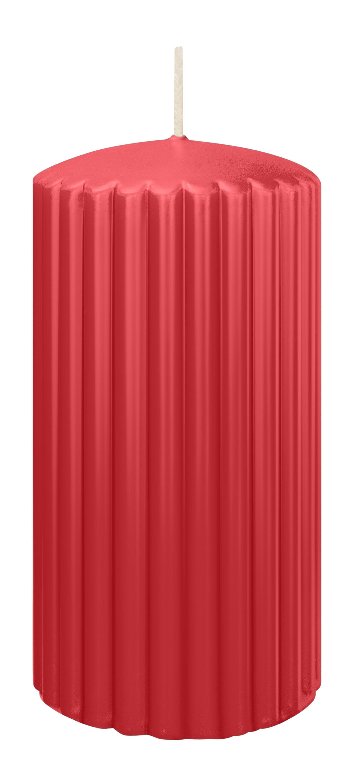 RILLEN KERZEN Himbeer 150 x Ø 80 mm, 4 Stück - Altrosa, Paraffin (8/15/15cm) - Wiedemann Kerzen