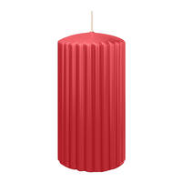 RILLEN KERZEN Himbeer 150 x Ø 80 mm, 4 Stück - Altrosa, Paraffin (8/15/15cm) - Wiedemann Kerzen