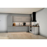 L-KÜCHE Velmora Grau Hochglanz – 330 × 210 cm – K54-G330 L - Grau, Holz (330/212/210cm) - ROYAL24_MARKT