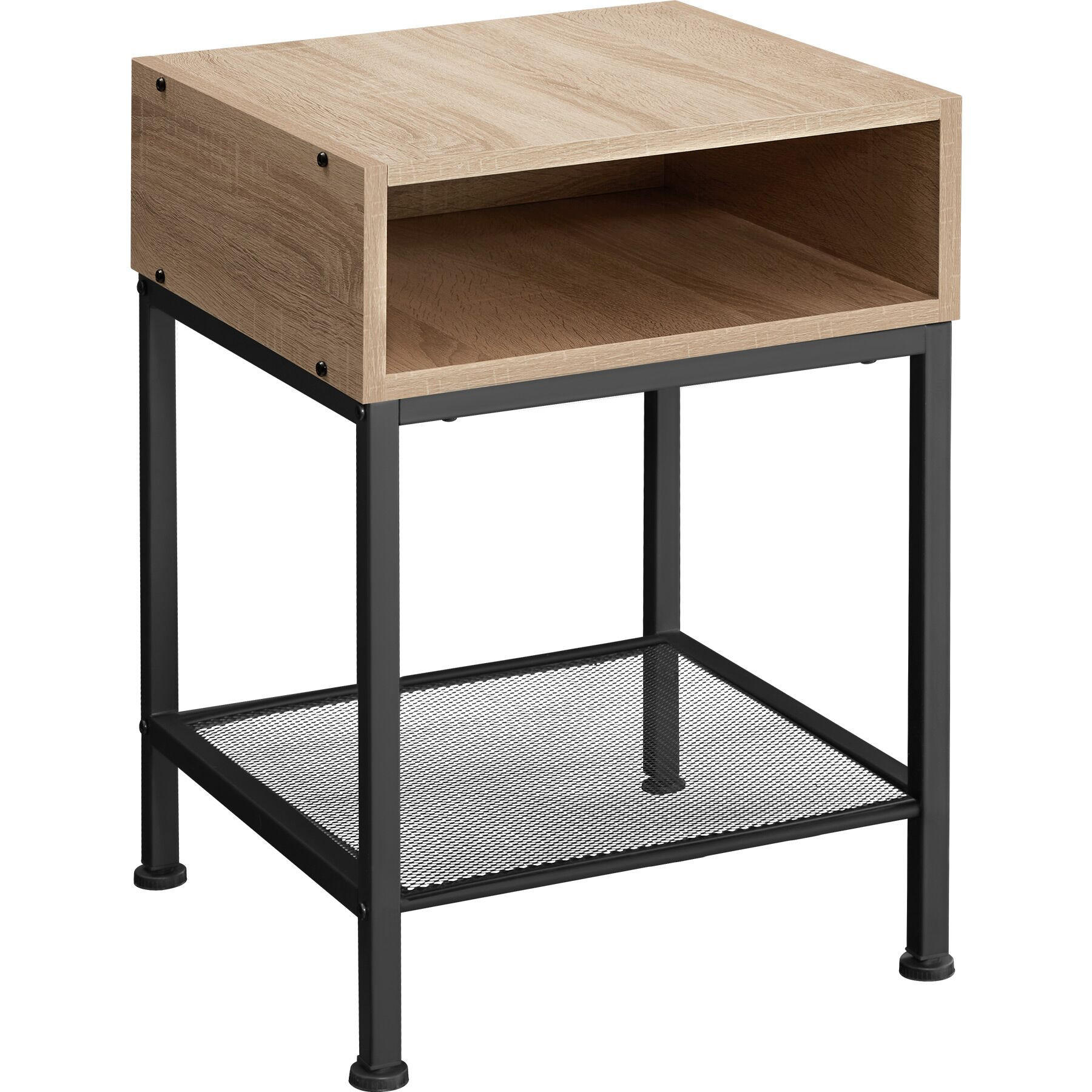 NACHTSCHRANK Harlow,40,5 x 40,5 x 59 cm,Industrial Holz hell, Eiche Sonoma - Naturfarben, Holzwerkstoff (40.5/59/40.5cm) - tectake