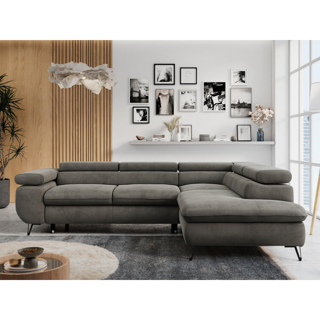 Thumbnail - MKS Ecksofa, Dunkelgrau, Textil, 3-Sitzer, L-Form,L-Form, 273x208 cm, Oeko-Tex®, Wohnzimmer, Sofas & Couches, Wohnlandsc...