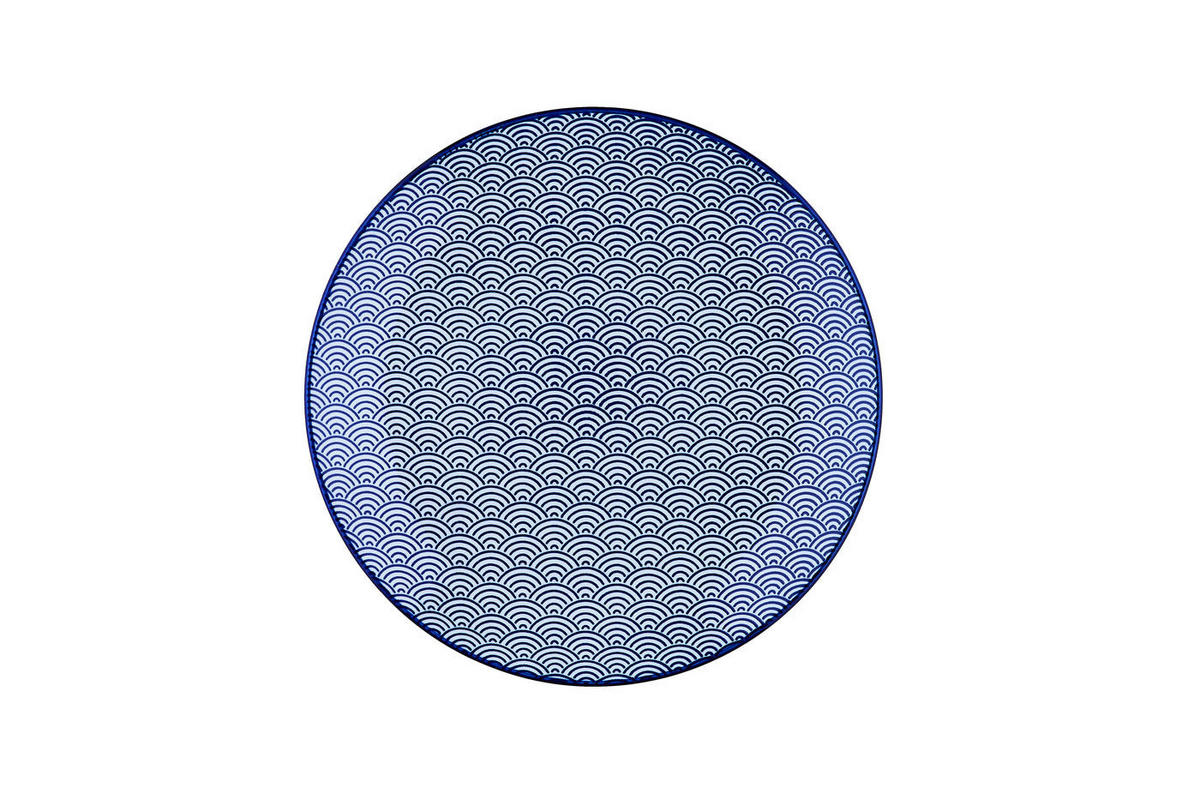 TELLER Schnittmuster Ø21cm - 6er-Set - Dunkelblau - Blau, Keramik (21cm) - Björn