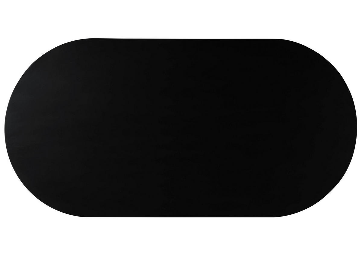 ESSTISCH oval Mango 200x100x76x76 schwarz lackiert BARCELONA #126 - Schwarz, Holz (100/200/76cm) - Massivmoebel24