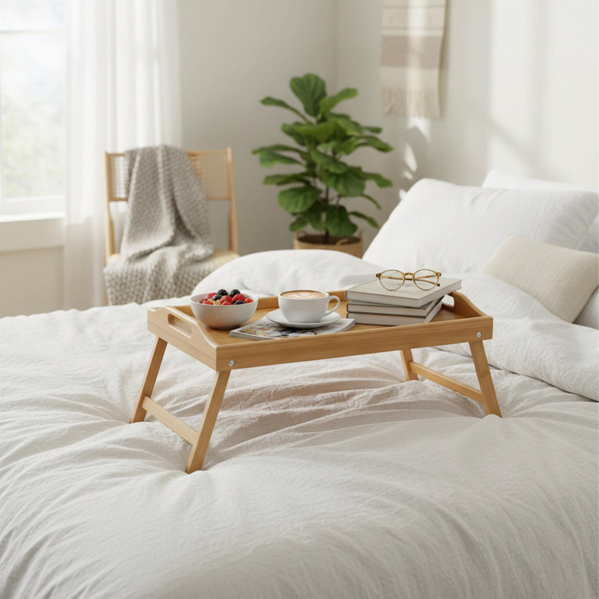 PODNOS - svetlohnedá, drevo/kompozitné drevo - Relaxdays