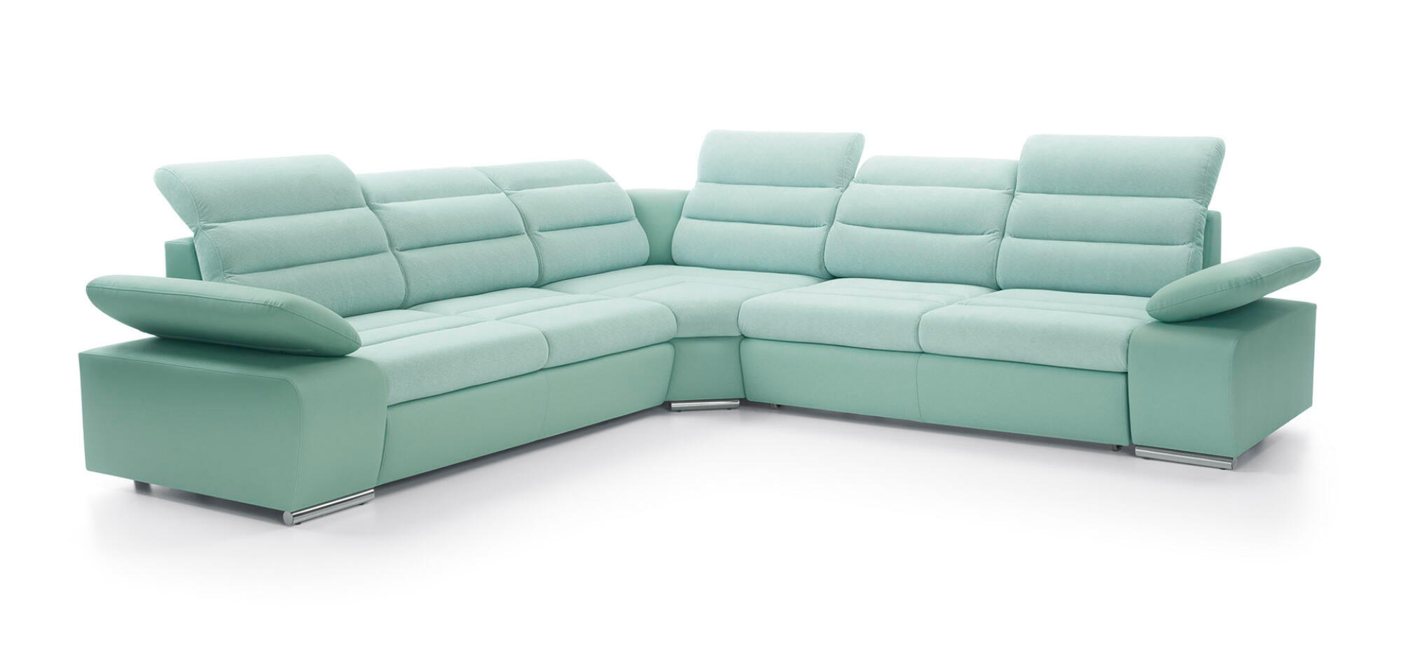 ECKSOFA KORFU Grün 296x296x100 cm - Grün, Textil (296/296cm) - FURNLUX