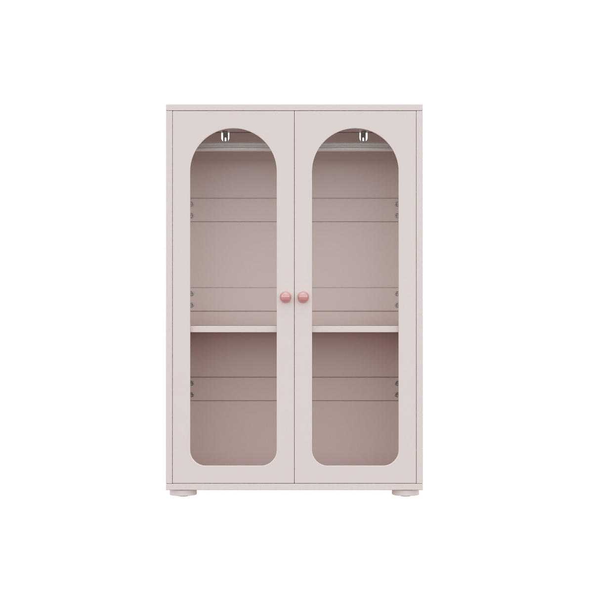 KLEIDERSCHRANK 160/50/120 cm in Babyrosa mit Acryl-Türen und verstellbaren Böden - Hellrosa, Holzwerkstoff (160/120/50cm) - BEAOK