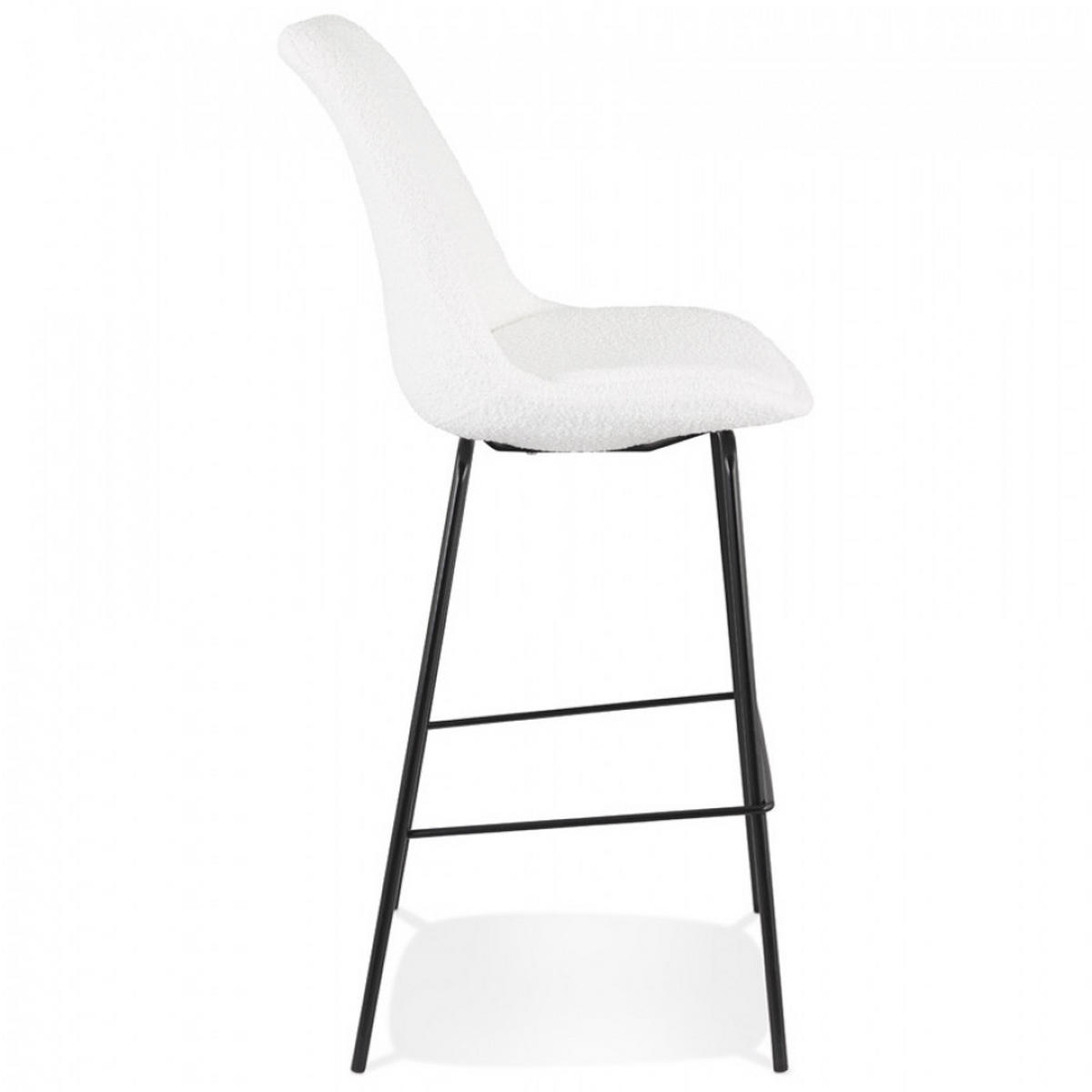 BARHOCKER Weiß 45x115x49cm - Schwarz/Weiß, Textil/Metall (45/115/49cm) - AlterEgo