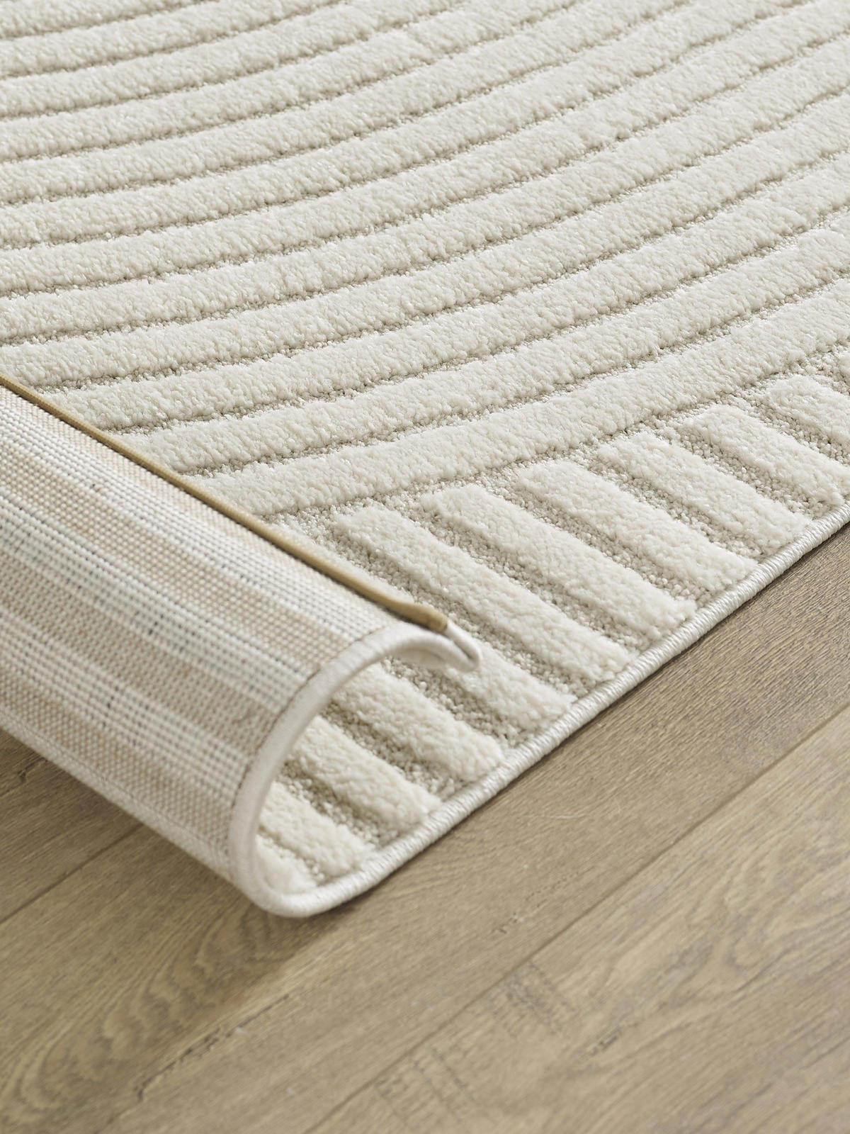 KURZFLORTEPPICH Geometrisch CETINA Polypropylen Creme 300 x 400 cm - Beige, Textil (300/400cm) - KADIMA DESIGN