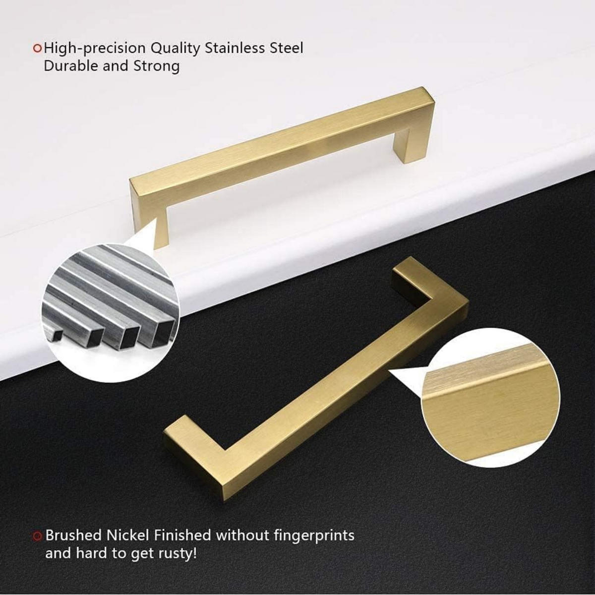 MÖBELGRIFF 2er-Set 128 mm Edelstahl - Goldfarben, Metall (1.2/3.5/20cm)