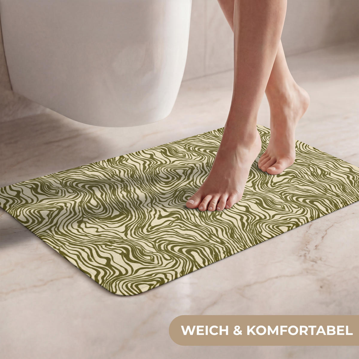 WC PŘEDLOŽKA Abstraktní - Mramor - Zelený 60x40 cm - tmavě zelená, textil/plast (60/1cm) - OnlyWow