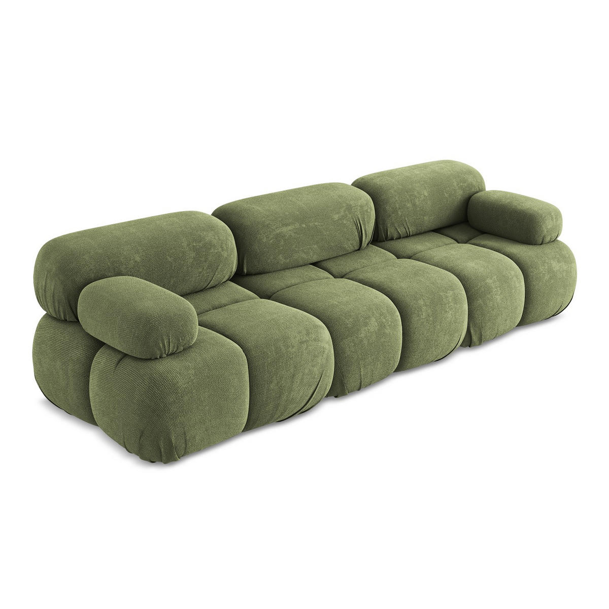 3-SITZER SOFA Chenille Stoff Grün - Schwarz/Grau, Kunststoff/Textil (285/70/96cm) - LaMiaSofa