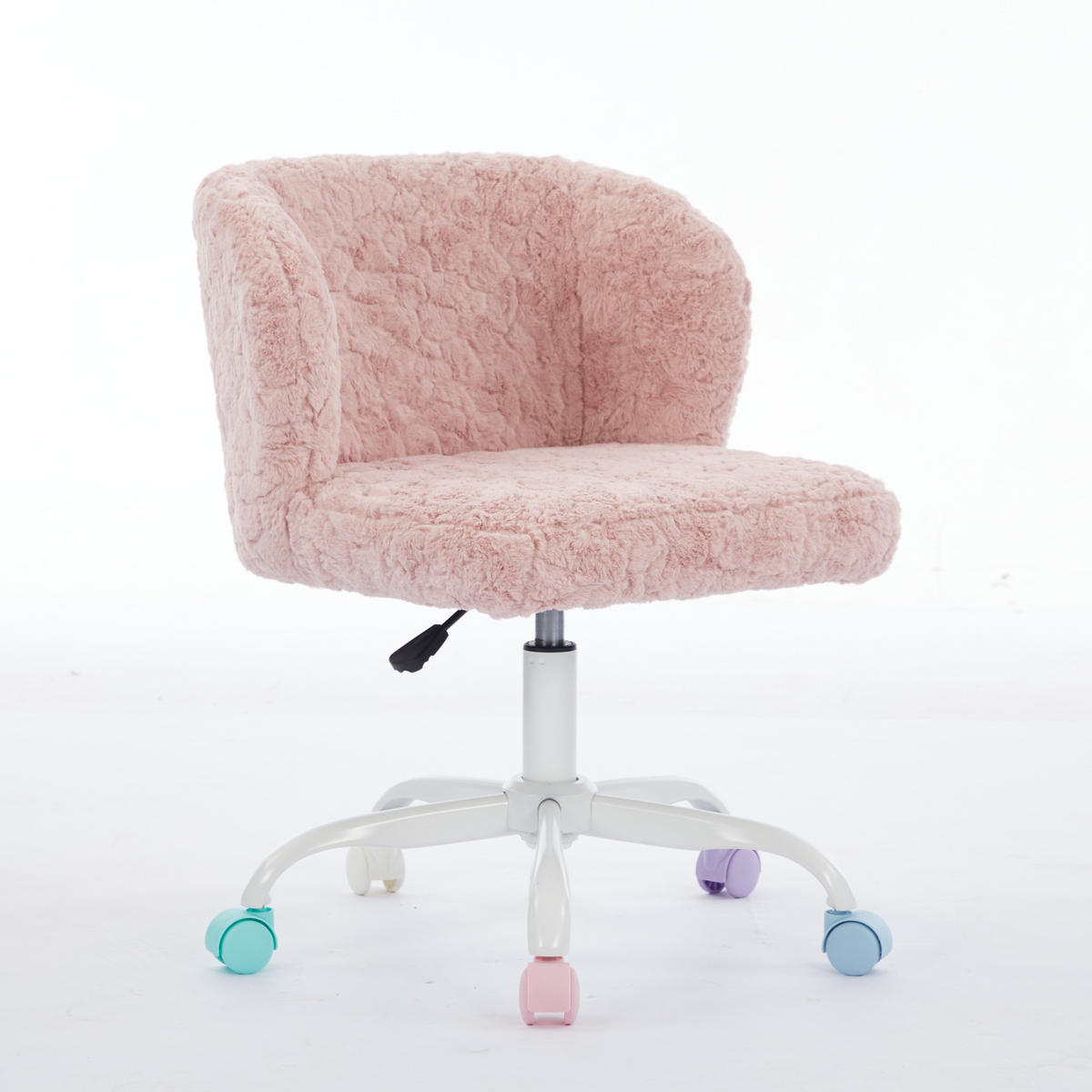 SCHREIBTISCHSTUHL Rosa Drehbar Höhenverstellbar - Pink, Metall (55/81/57cm) - PANGIVO