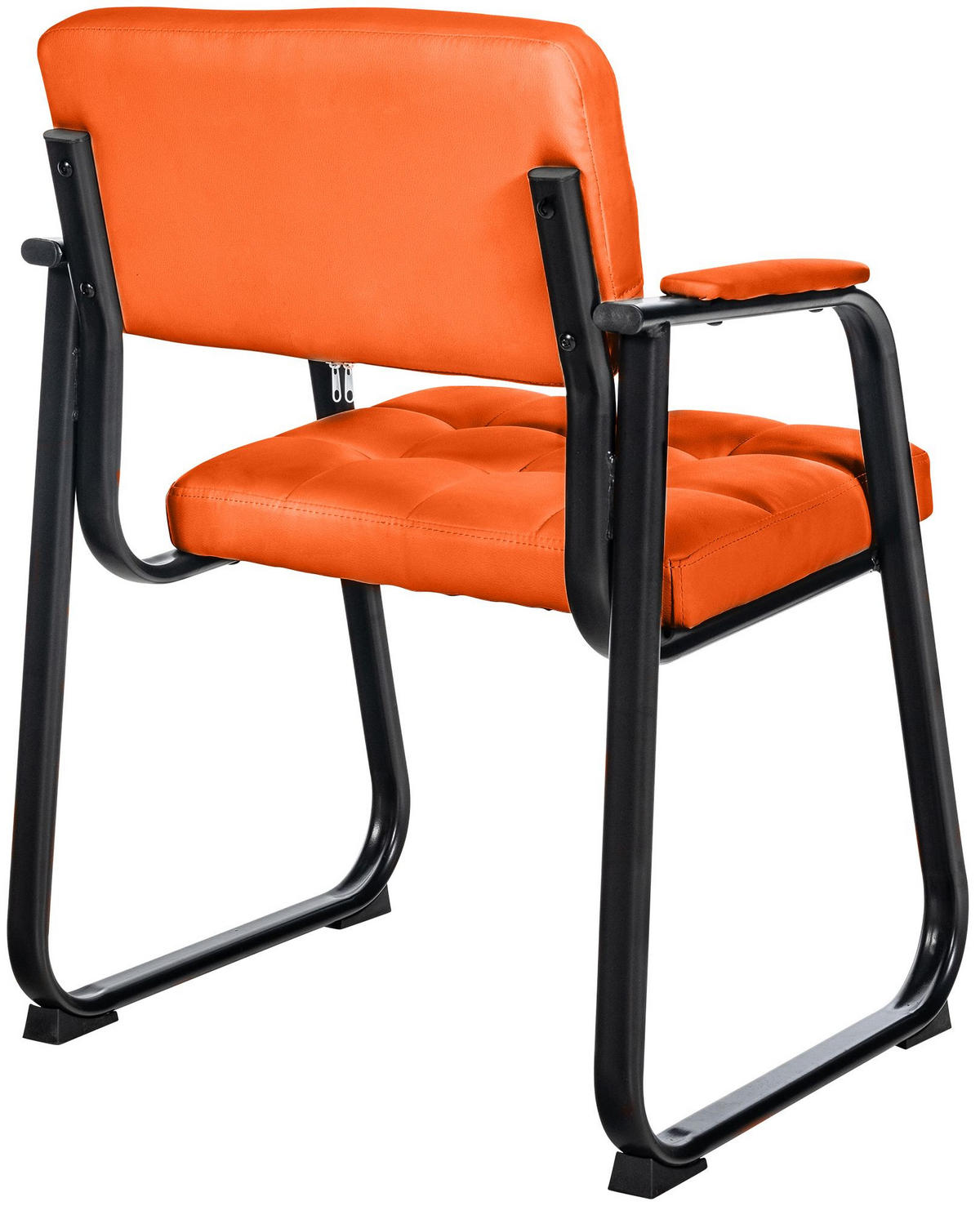 ARMLEHNENSTUHL Lederlook Orange - Orange, Textil/Metall (59/84/58cm) - CLP