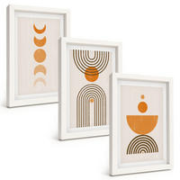 BILDER SET 3er Set - 20x30 cm Weißer Rahmen - Boho-minimalistische Dekorationen - Weiß, Kunststoff (20/30cm) - TULUP