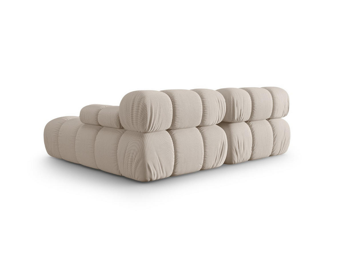 ECKSOFA modular rechts Bellis aus 3D-Stoff leichtes beige 3 Sitzplätze - Creme, Textil (155/188cm) - Micadoni