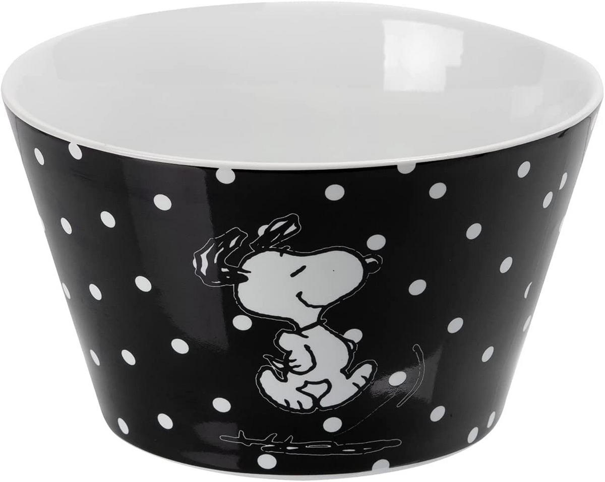 MÜSLISCHALE The Peanuts Snoopy Punkte Schwarz 500 ml - Schwarz, Keramik (14cm) - United Labels
