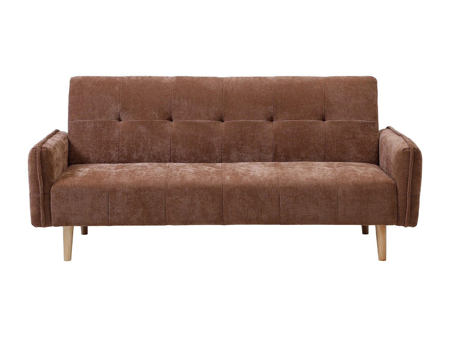 SCHLAFSOFA - 3 Personen - Stoff - Braun - - Braun, Textil (208/92/92cm) - Vente-Unique