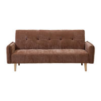 SCHLAFSOFA - 3 Personen - Stoff - Braun - - Braun, Textil (208/92/92cm) - Vente-Unique