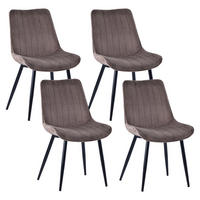 STUHL-SET 4 Stück Samt-YZ1 - Mokka, Textil/Metall (53/88/62.5cm) - HOMAVO