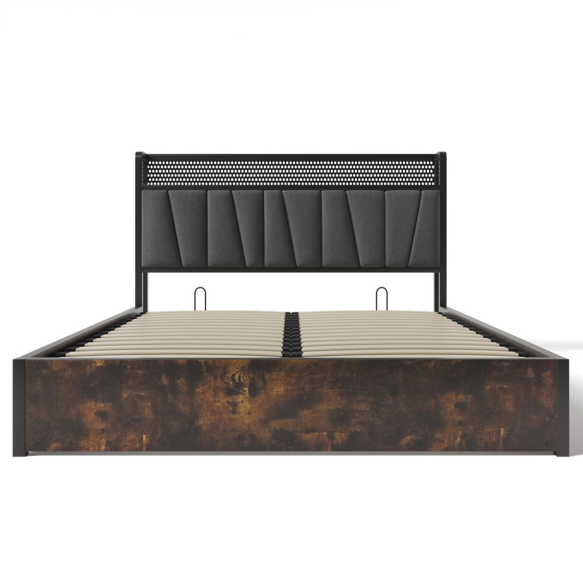 POLSTERBETT 140/200 cm Grau LED mit USB-Anschluss und App-Control - Grau, Textil (140/200cm) - OKWISH