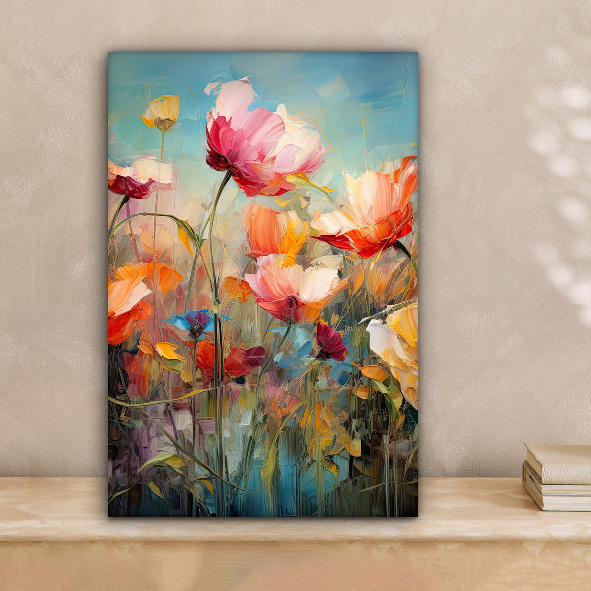 LEINWANDBILD Blumen - Aquarell - Kunst - Botanisch - Natur 20x30 cm - Orange, Textil (20/30cm) - MuchoWow