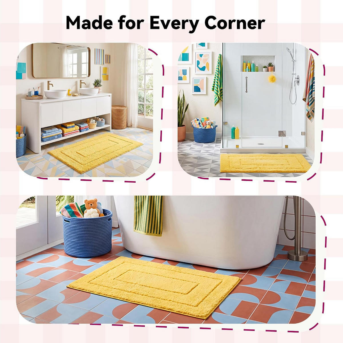 BADEMATTE - 40*60cm - Gelb - Gelb, Textil (40/60cm)