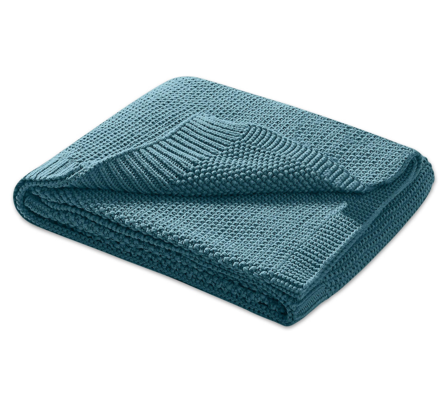 SCHMUSEDECKE Strick türkis 70/100 cm - Türkis, Textil (70/100cm) - wometo