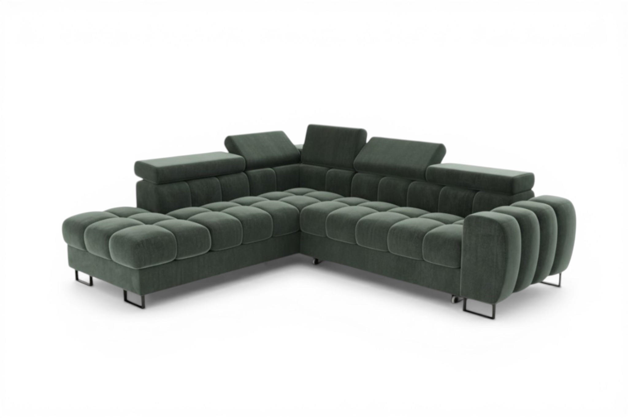 ECKSOFA Bastien Max Mit Schlaffunktion - Grün, Holzwerkstoff/Textil (225/260cm) - Fun Möbel