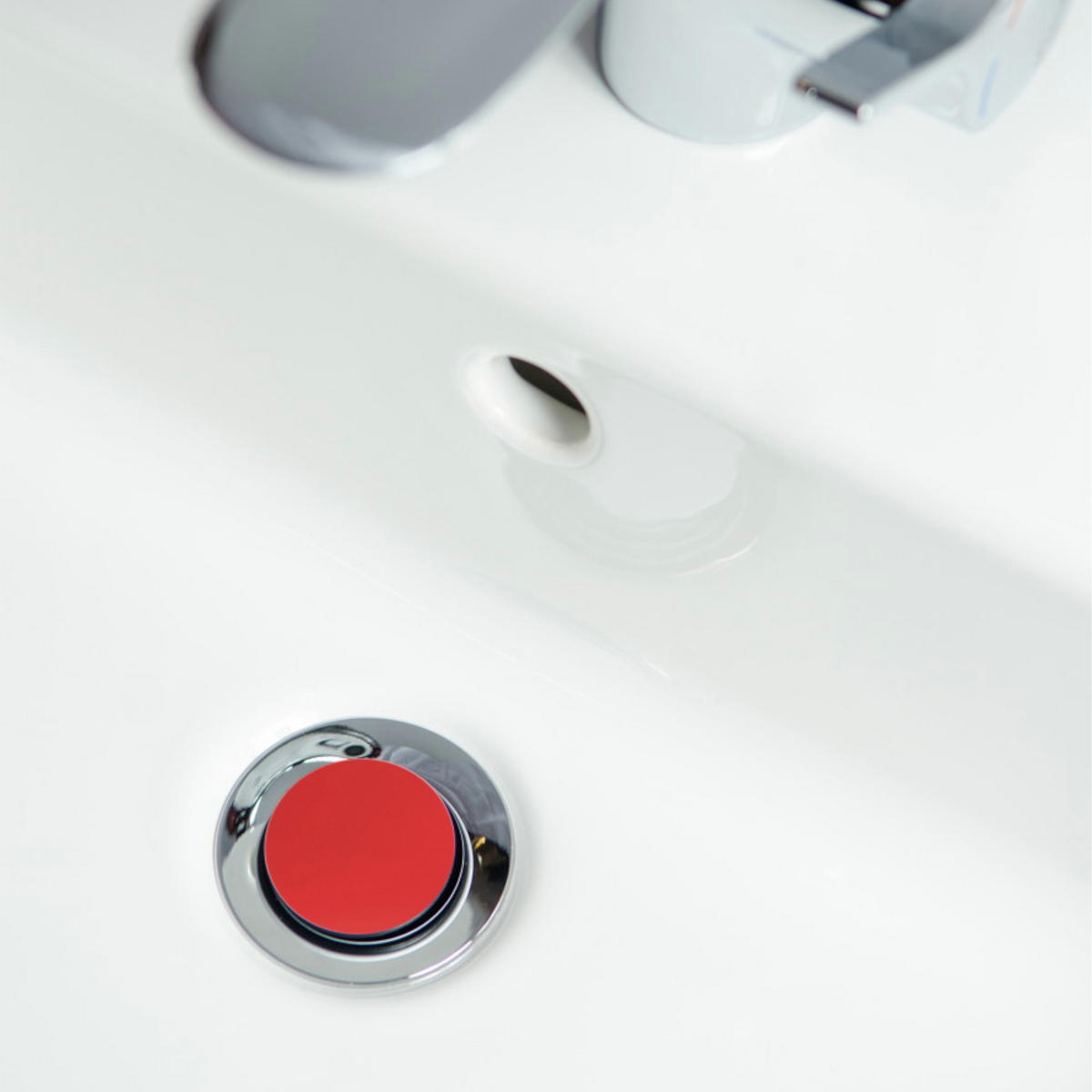 WASCHBECKENSTÖPSEL Rot - Rot, Kunststoff/Metall (4/7/7cm) - Sanilo