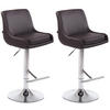 BARHOCKER 2er Set Lederlook braun - Chromfarben/Braun, Textil/Metall (43/90/50cm) - CLP