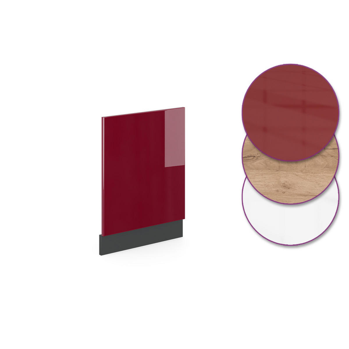 FRONTBLENDE R-Line Rot 45 cm, AP Marmor - Anthrazit/Rot, Holzwerkstoff (45/57.2/1.6cm) - Vicco