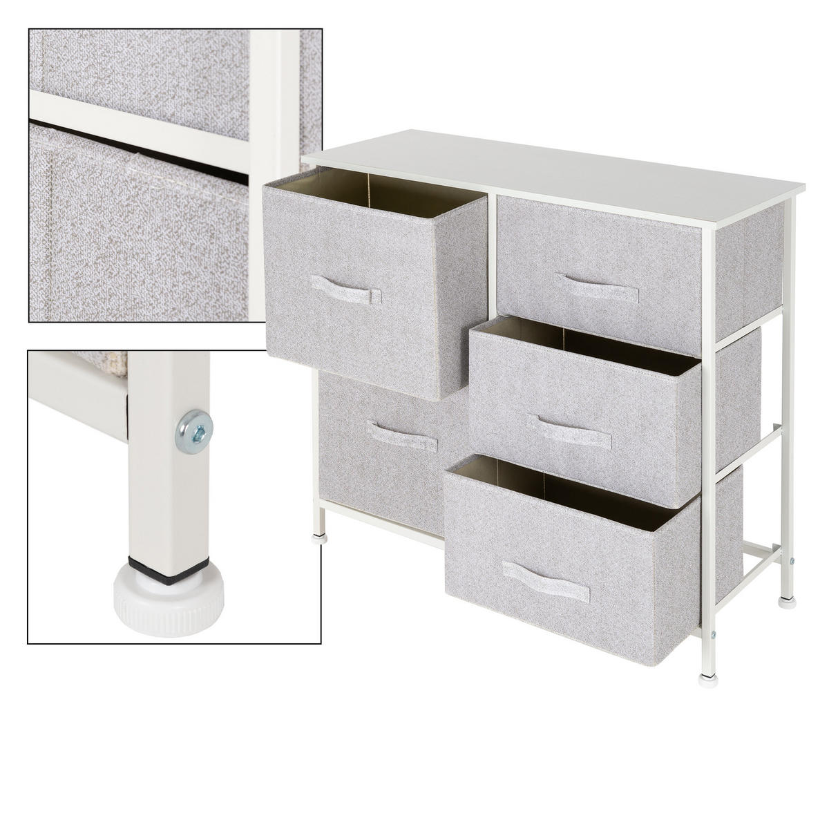 REGAL - Weiß, Metall (29/70/83cm) - ML-DESIGN